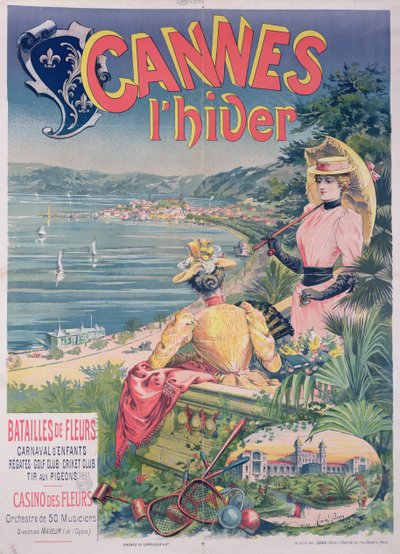 Poster Advertising the Casino des Fleurs, Cannes in Winter by Emmanuel Brun